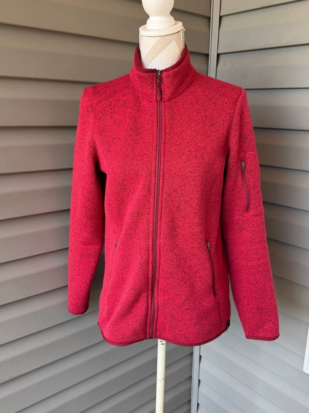 L.L.Bean Women’s Red Full-Zip Fleece Jacket Sz M